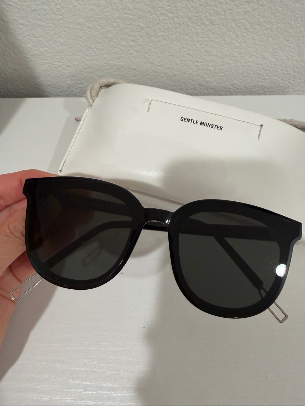 GENTLE MONSTER Black Gloss Cat-Eye Sunglasses